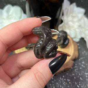 Silver Sheen Obsidian Small Cobra