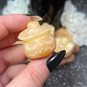 Small Orange Calcite Jack-o-Lantern