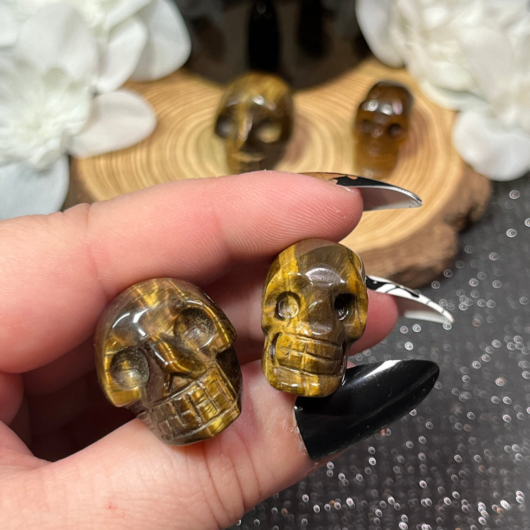 Mini Tigers Eye Skull