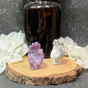 Small Palmistry Hand Lepidolite / Howlite