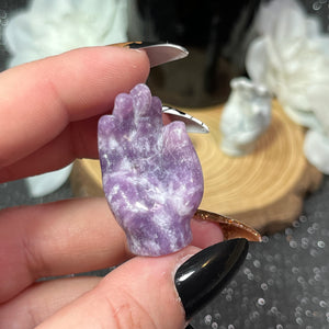 Small Palmistry Hand Lepidolite / Howlite