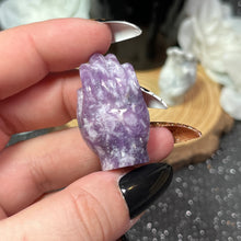 Load image into Gallery viewer, Small Palmistry Hand Lepidolite / Howlite
