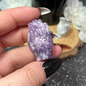 Small Palmistry Hand Lepidolite / Howlite