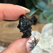 Load image into Gallery viewer, Teeny Silver Sheen Obsidian Christmas Santa
