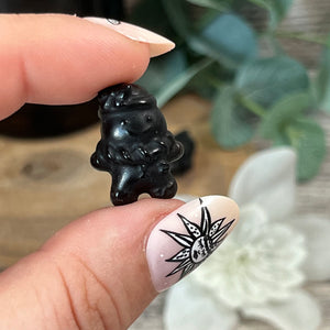 Teeny Obsidian Christmas Gingerbread Man