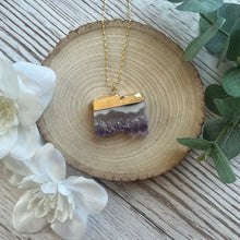 Load image into Gallery viewer, Gold Amethyst Cluster Pendant
