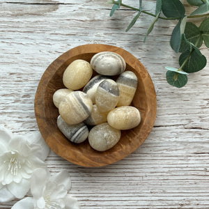 Yellow Zebra Calcite (Cuddle, ∼200g)