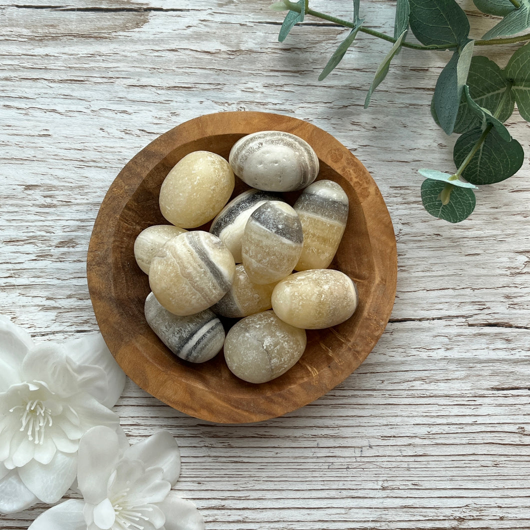 Yellow Zebra Calcite (Cuddle, ∼200g)
