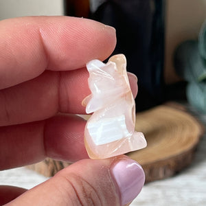 Mini Flower Agate Wolf