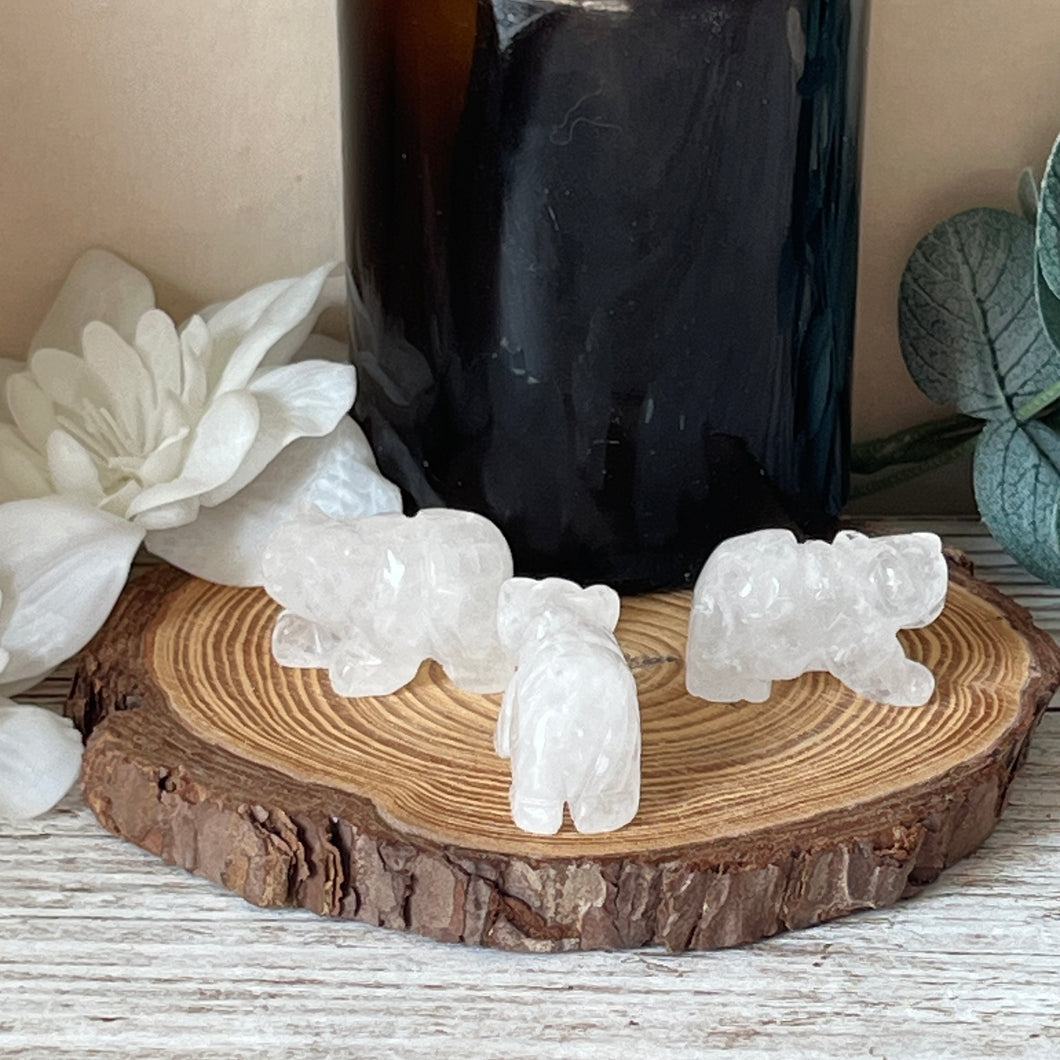 Mini Clear Quartz Bear