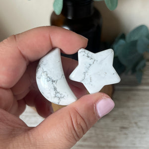Howlite Stars or Moon
