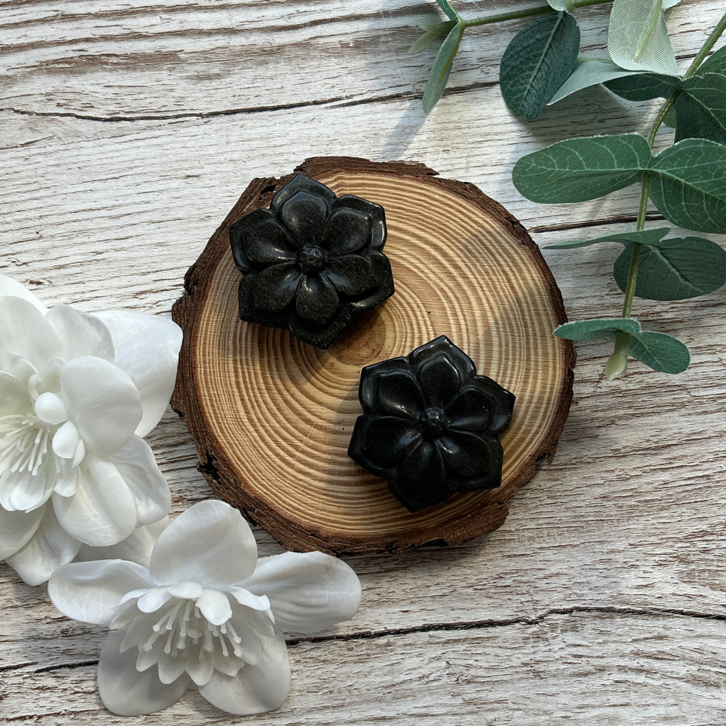 Golden Sheen Obsidian Flower