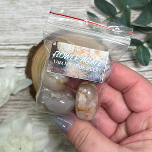 Flower Agate (Tumbled, ∼50g)