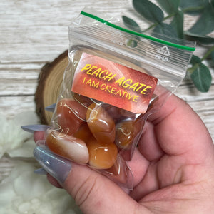 Peach Agate (Tumbled, ∼50g)