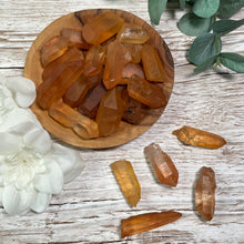 Load image into Gallery viewer, Raw: Tangerine Quartz Seed Lemurian
