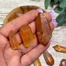 Load image into Gallery viewer, Raw: Tangerine Quartz Seed Lemurian
