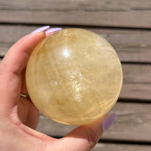 Load image into Gallery viewer, Honey Calcite Statement Sphere A
