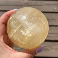 Load image into Gallery viewer, Honey Calcite Statement Sphere B
