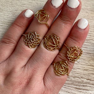 Sample: Metal Chakra Ring Set