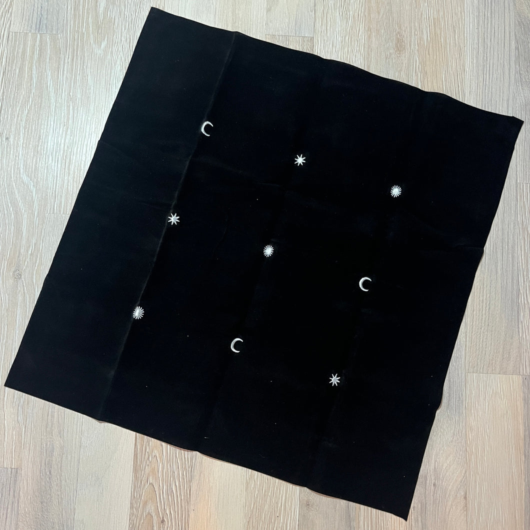Tarot Altar Scarf - Velvet Black Star