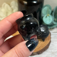 Load image into Gallery viewer, Small Silver Sheen Obsidian Cauldron
