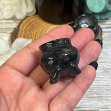Load image into Gallery viewer, Small Silver Sheen Obsidian Cauldron
