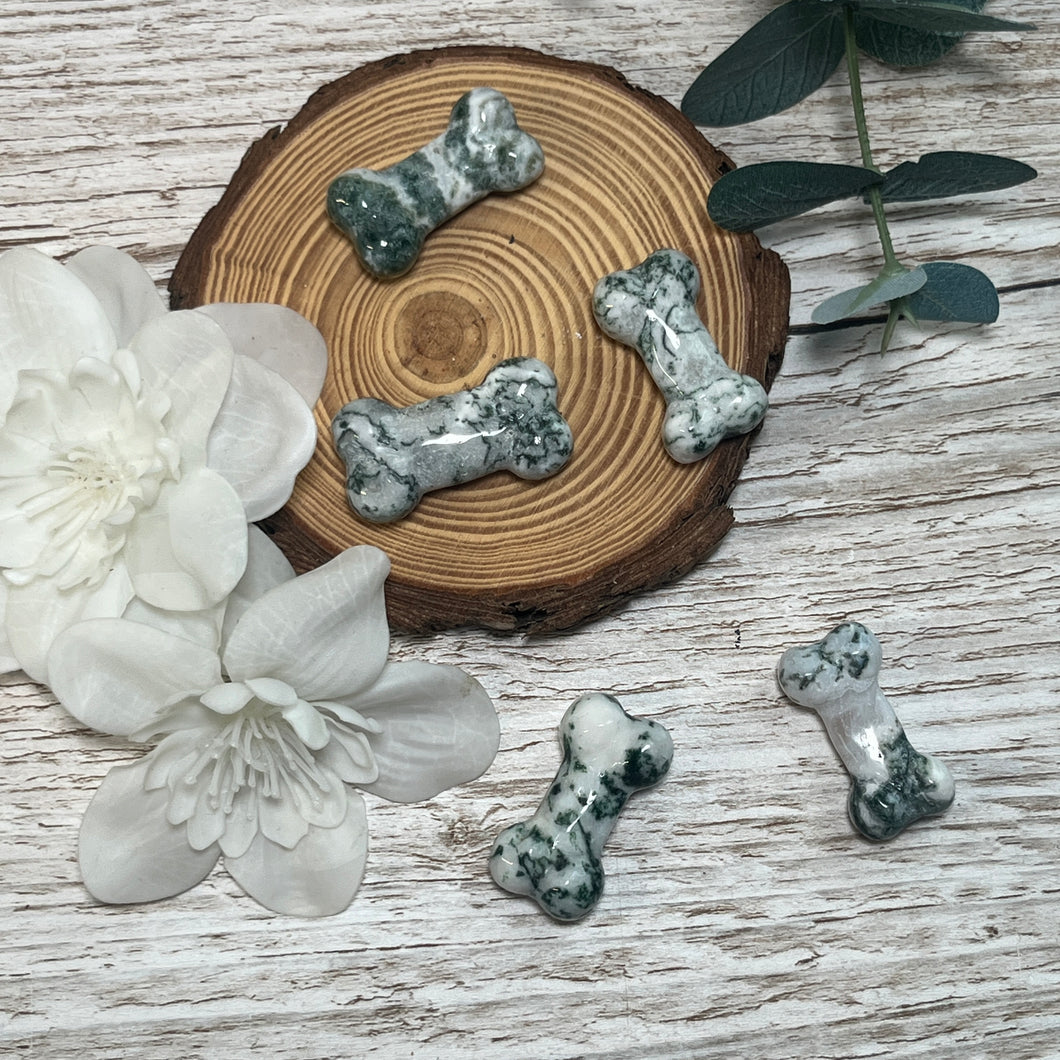 Small Moss Agate Bone