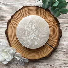 Load image into Gallery viewer, Etched Selenite Plate - Palmistry

