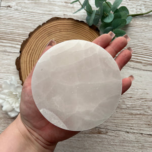 Etched Selenite Plate - Palmistry