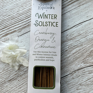 Winter Solstice Incense Sticks: Cranberry, Orange & Cinnamon