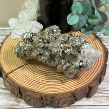 Load image into Gallery viewer, Statement Specimen: XL Pyrite Cluster with A-grade Clear Quartz
