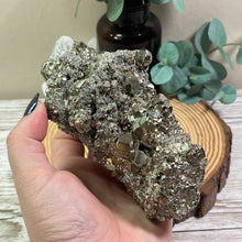 Load image into Gallery viewer, Statement Specimen: XL Pyrite Cluster with A-grade Clear Quartz
