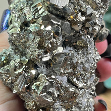 Load image into Gallery viewer, Statement Specimen: XL Pyrite Cluster with A-grade Clear Quartz
