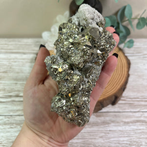 Statement Specimen: XL Pyrite Cluster with A-grade Clear Quartz