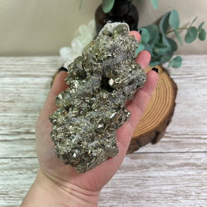 Statement Specimen: XL Pyrite Cluster with A-grade Clear Quartz