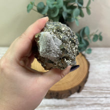 Load image into Gallery viewer, Statement Specimen: XL Pyrite Cluster with A-grade Clear Quartz
