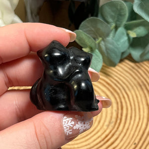 Hugging Black Obsidian Cats