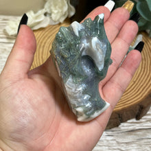 Load image into Gallery viewer, Moss Agate Dragon Skull
