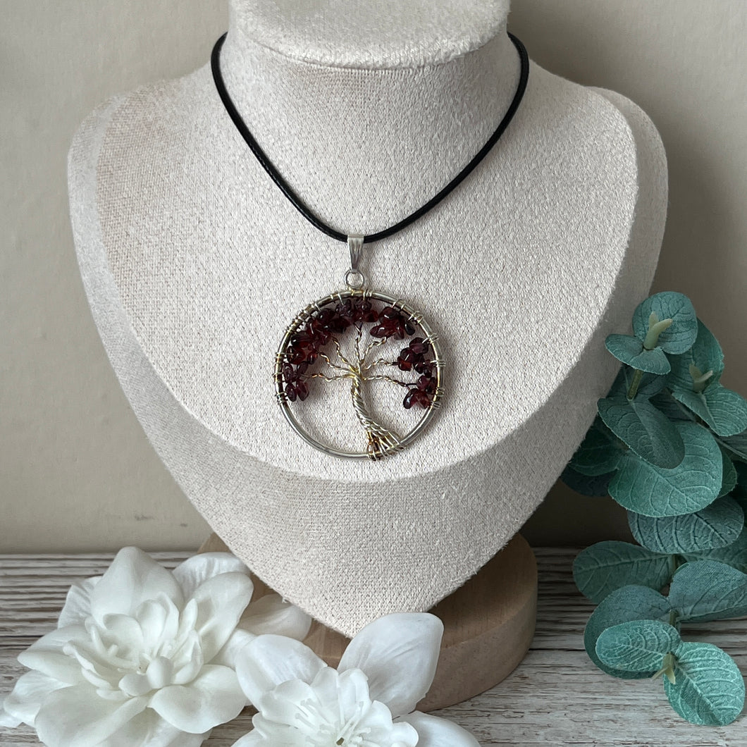 Garnet Tree of Life Pendant