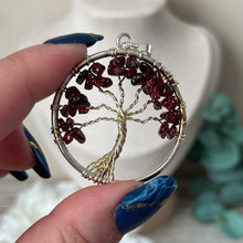 Load image into Gallery viewer, Garnet Tree of Life Pendant
