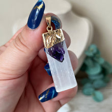 Load image into Gallery viewer, Raw SatinSpar Amethyst Pendant A (Dark)
