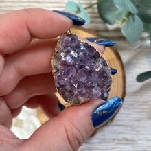 Load image into Gallery viewer, Drop Gold Plated Raw Amethyst Pendant
