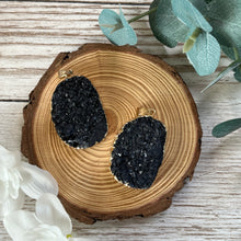 Load image into Gallery viewer, Drop Gold Plated Raw Black Amethyst Pendant
