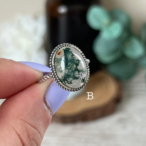 Rope Moss Agate S925 Ring