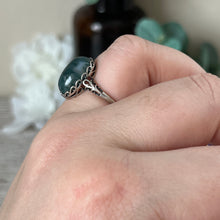Load image into Gallery viewer, ArtDeco Moss Agate S925 Ring
