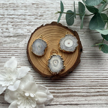 Load image into Gallery viewer, Gold-Plated Druzy Agate Slice Pendant
