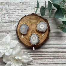 Load image into Gallery viewer, Gold-Plated Druzy Agate Slice Pendant
