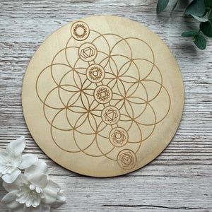 MISFIT: Etched Wood Plate - Chakras