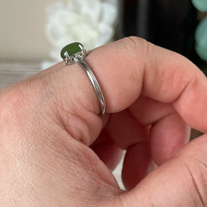 Simple Band Green Jade S925 Ring
