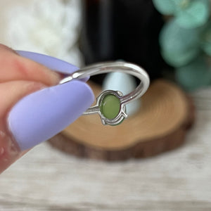 Simple Band Green Jade S925 Ring
